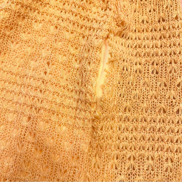 NWT FLOERNS Yellow Crochet Halter Midi Dress with Fringe - Picture 6 of 13